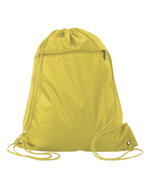 Q-Tees Q135200 Polyester Drawstring Backpack - Gold - front