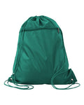 Q-Tees Q135200 Polyester Drawstring Backpack - Kelly Green - front