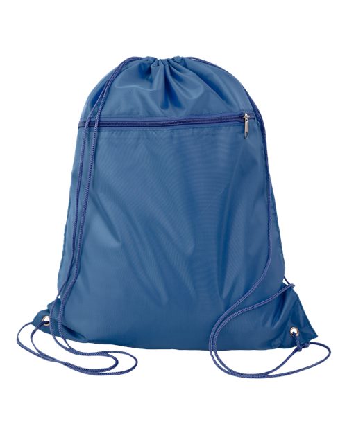 Q-Tees Q135200 Polyester Drawstring Backpack - Navy - front