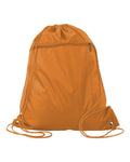 Q-Tees Q135200 Polyester Drawstring Backpack - Orange - front