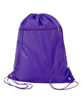 Q-Tees Q135200 Polyester Drawstring Backpack - Purple - front