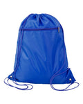 Q-Tees Q135200 Polyester Drawstring Backpack - Royal - front