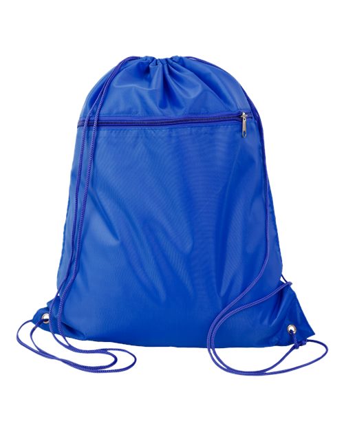 Q-Tees Q135200 Polyester Drawstring Backpack - Royal - front