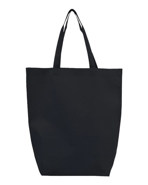 Q-Tees Q1251 Non-Woven Gusset Bottom Tote - Black - back