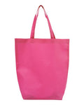 Q-Tees Q1251 Non-Woven Gusset Bottom Tote - Hot Pink - front