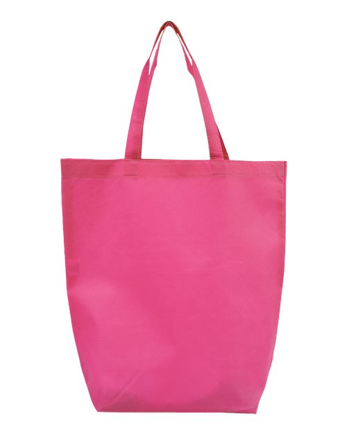 Q-Tees Q1251 Non-Woven Gusset Bottom Tote - Hot Pink - front