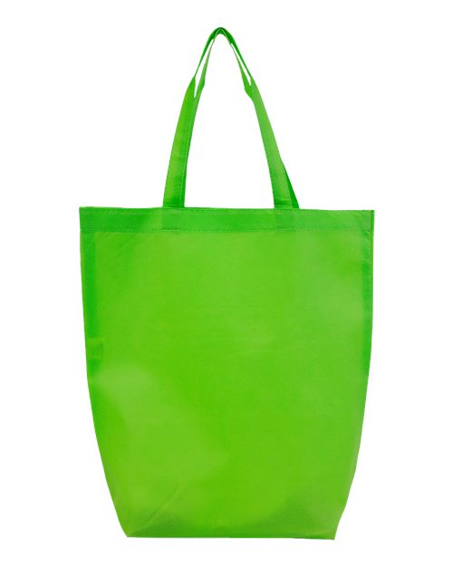 Q-Tees Q1251 Non-Woven Gusset Bottom Tote - Lime Green - back
