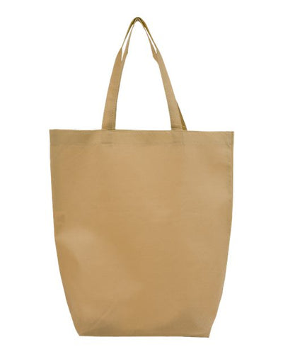 Q-Tees Q1251 Non-Woven Gusset Bottom Tote - Natural - front
