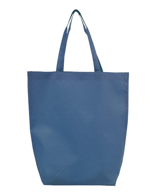 Q-Tees Q1251 Non-Woven Gusset Bottom Tote - Navy - front