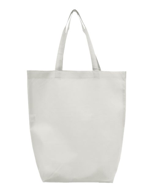 Q-Tees Q1251 Non-Woven Gusset Bottom Tote - White - back