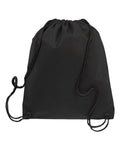 Q-Tees Q1235 Non-Woven Drawstring Bag - Black - front