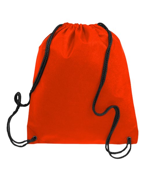 Q-Tees Q1235 Non-Woven Drawstring Bag - Orange - front