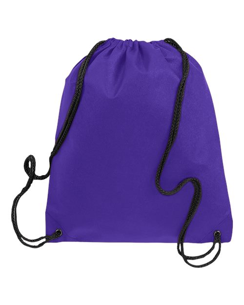 Q-Tees Q1235 Non-Woven Drawstring Bag - Purple - back