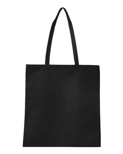 Q-Tees Q126300 Non-Woven Tote Bag - Black - front