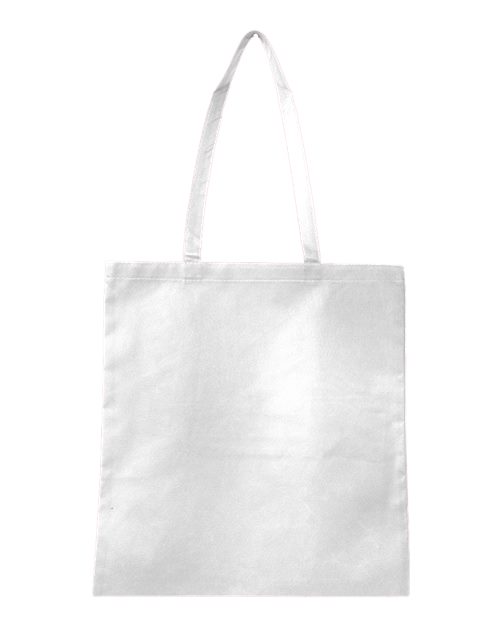 Q-Tees Q126300 Non-Woven Tote Bag - White - front
