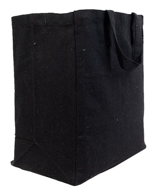 Q-Tees S900 Sustainable Grocery Tote Bag - Black - side