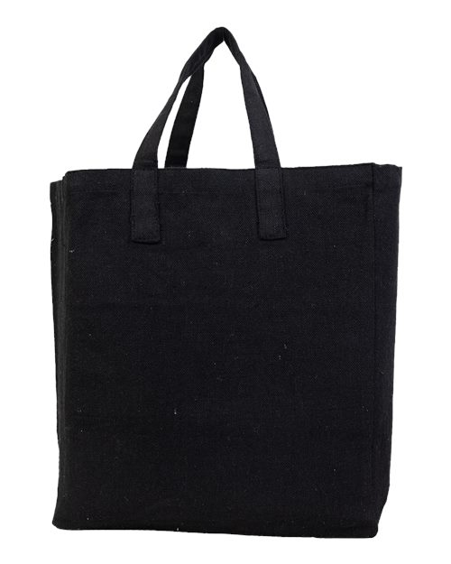Q-Tees S900 Sustainable Grocery Tote Bag - Black - front