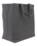 Q-Tees S900 Sustainable Grocery Tote Bag - Dark Grey - side