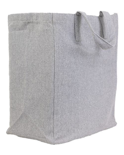 Q-Tees S900 Sustainable Grocery Tote Bag - Steel Grey - side