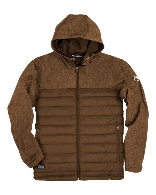 DRI DUCK 5324 Men's Pinnacle Soft Shell Puffer Jacket - Saddle Heather/ Saddle - front