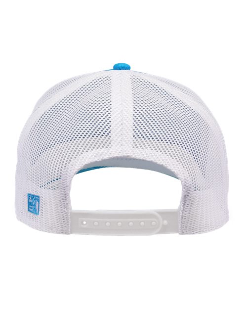 The Game GB452E Everyday Trucker Cap - Aqua Blue/ White - back
