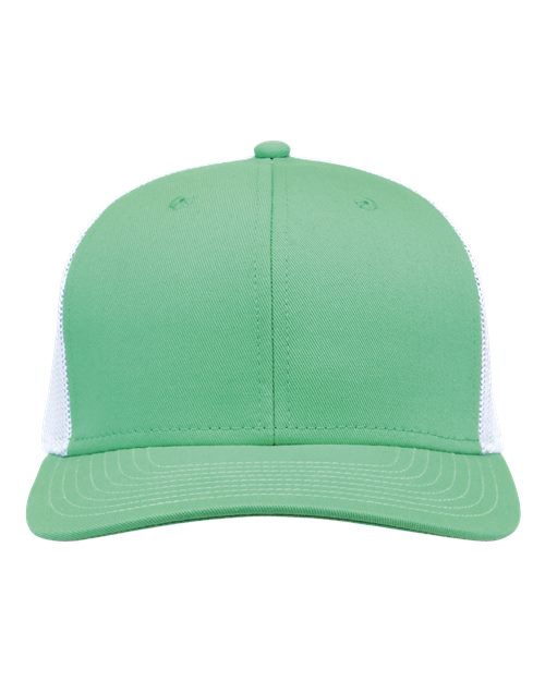 The Game GB452E Everyday Trucker Cap - Light Green/ White - front