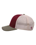 The Game GB452E Everyday Trucker Cap - Cinnamon Red/ Olive Green/ Stone - side