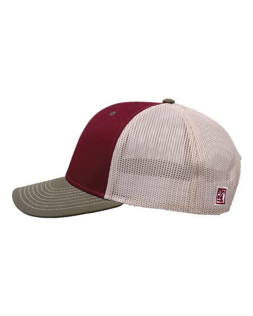 The Game GB452E Everyday Trucker Cap - Cinnamon Red/ Olive Green/ Stone - side