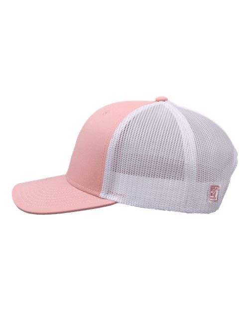 The Game GB452E Everyday Trucker Cap - Creamsicle Pink/ White - side