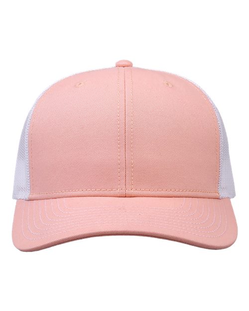 The Game GB452E Everyday Trucker Cap - Creamsicle Pink/ White - front