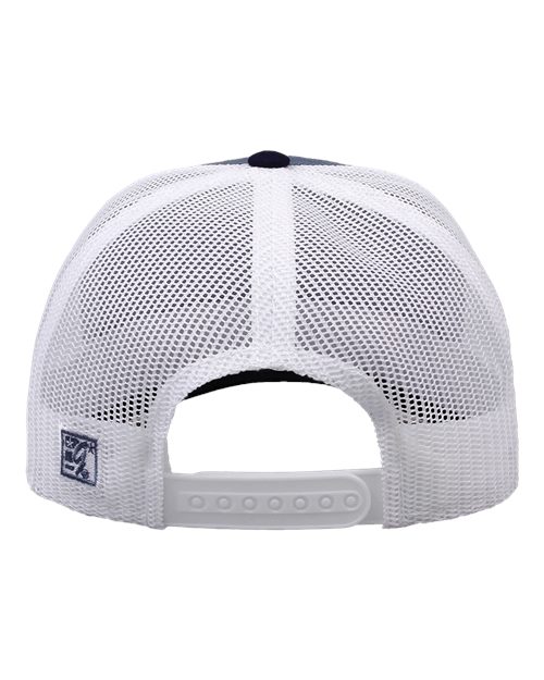 The Game GB452E Everyday Trucker Cap - Marine Blue/ Navy/ White - back