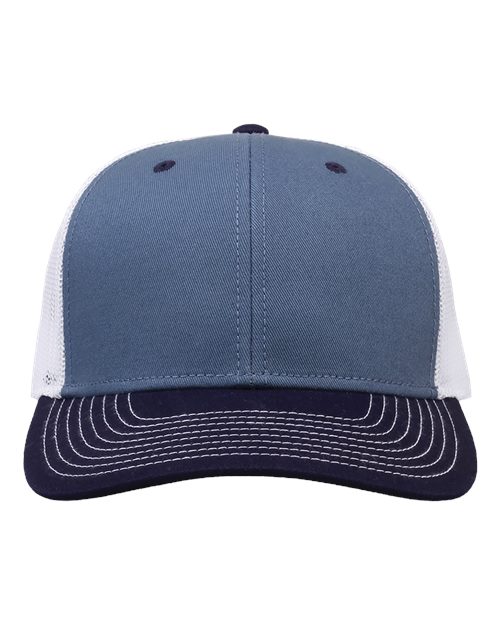 The Game GB452E Everyday Trucker Cap - Marine Blue/ Navy/ White - front