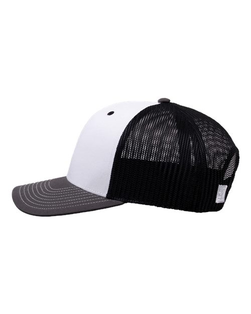 The Game GB452E Everyday Trucker Cap - White/ Charcoal/ Black - side