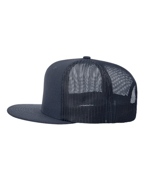 Richardson 511 Wool Blend Flat Bill Trucker Cap - Navy/ Navy - side