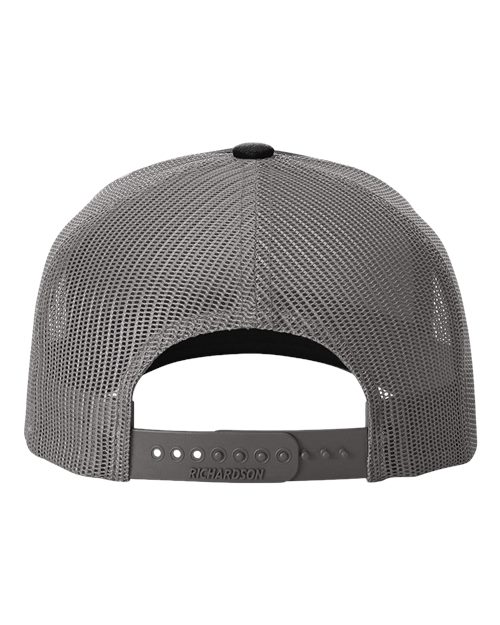 Richardson 112FPR Five-Panel Trucker Rope Cap - Black/ Charcoal - back