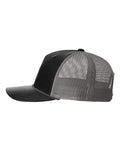 Richardson 112FPR Five-Panel Trucker Rope Cap - Black/ Charcoal - side