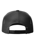 Richardson 112FPR Five-Panel Trucker Rope Cap - Black/ White - back