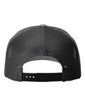 Richardson 112FPR Five-Panel Trucker Rope Cap - Heather Grey/ Black - back