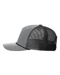 Richardson 112FPR Five-Panel Trucker Rope Cap - Heather Grey/ Black - side