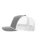 Richardson 112FPR Five-Panel Trucker Rope Cap - Heather Grey/ White - side