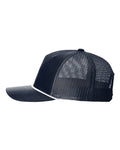 Richardson 112FPR Five-Panel Trucker Rope Cap - Navy/ White - side