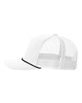 Richardson 112FPR Five-Panel Trucker Rope Cap - White/ Black - side