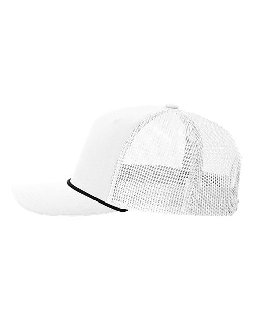 Richardson 112FPR Five-Panel Trucker Rope Cap - White/ Black - side