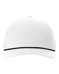 Richardson 112FPR Five-Panel Trucker Rope Cap - White/ Black - front