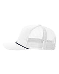 Richardson 112FPR Five-Panel Trucker Rope Cap - White/ Navy - side