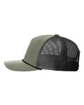 Richardson 112FPR Five-Panel Trucker Rope Cap - Loden Green/ Black - side