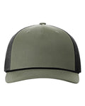 Richardson 112FPR Five-Panel Trucker Rope Cap - Loden Green/ Black - front
