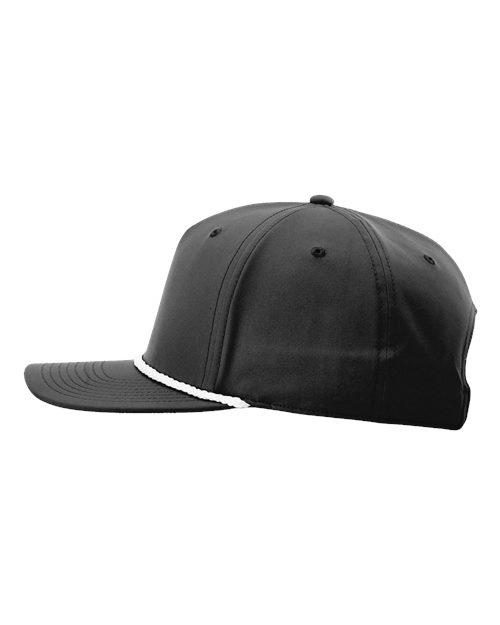 Richardson 258 Five-Panel Classic Rope Cap - Black/ White - side