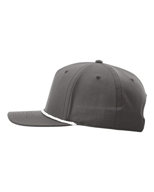 Richardson 258 Five-Panel Classic Rope Cap - Dark Grey/ White - side