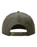 Richardson 258 Five-Panel Classic Rope Cap - Dark Olive Green/ White - back